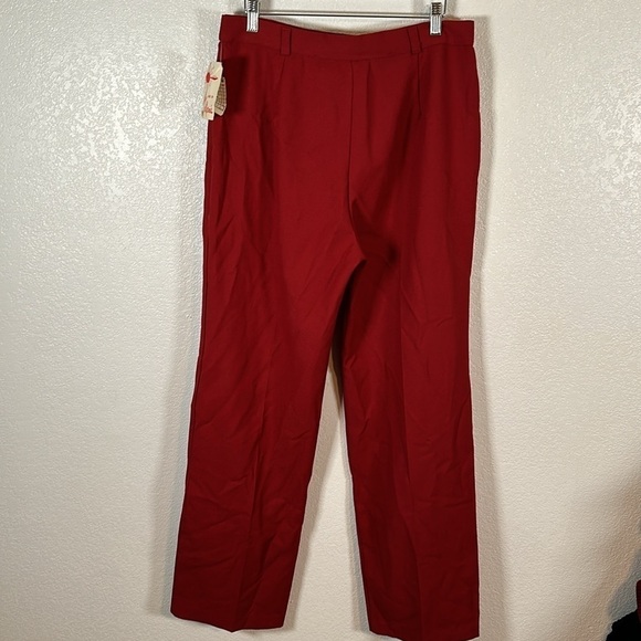 Vintage 70s High Waisted Wide Leg Trousers Red Size 20 Vintage (32inch Waist) - Picture 3 of 8